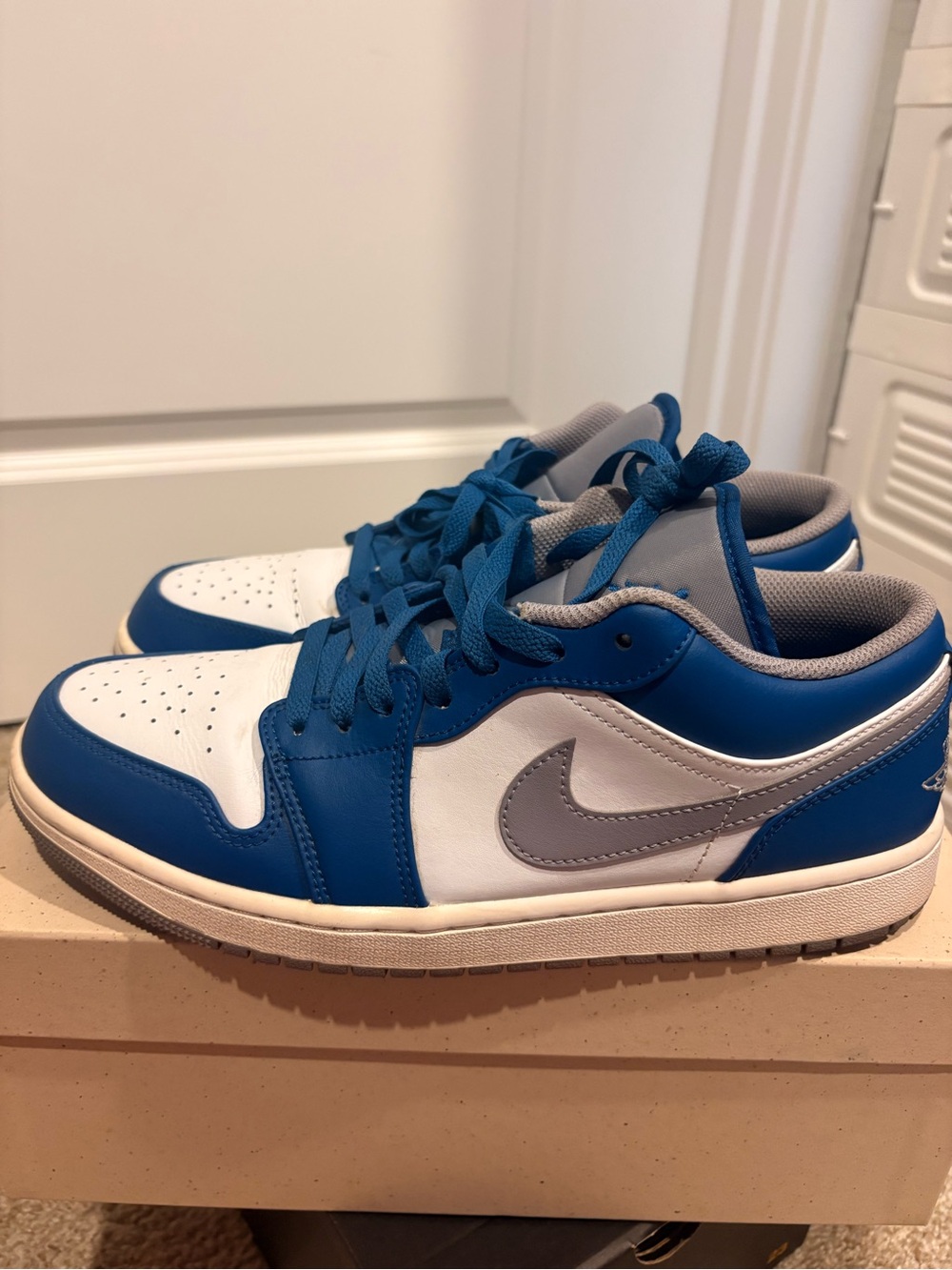 Men’s Jordan 1s Blue, White and Gray